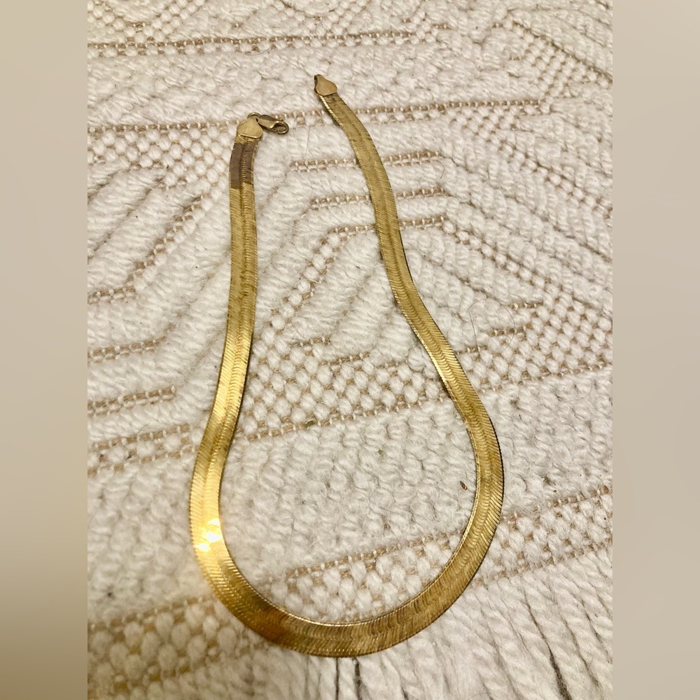 Herringbone Italian 14kt gold over sterling silver Necklace